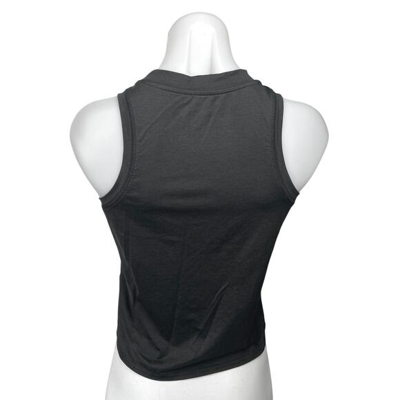 Quince Women's Black Sleeveless Mock Neck Workout Basic Athletic Tank Top Sz XS - Picture 2 of 4